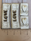 Hearts and Leaves 2 layer Claw Clips