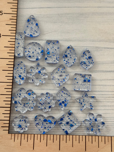Holographic Royal Blue Hexy Glitter Acrylic