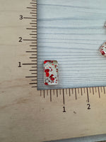 Red and Silver Spangle Acrylic