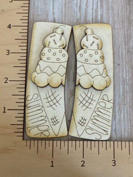 Summer Ice Cream 2 layer Claw Clip