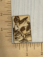 Skull Rose Butterfly Claw Clip