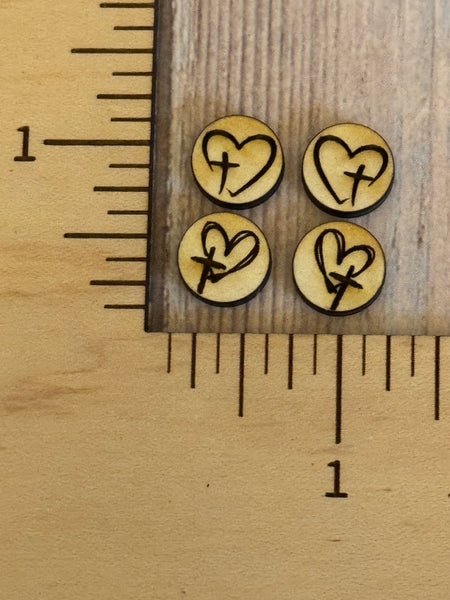 Stud - Cross in Heart