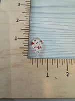 Red and Silver Spangle Acrylic