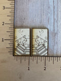 Cat with books Claw Clip and earrings