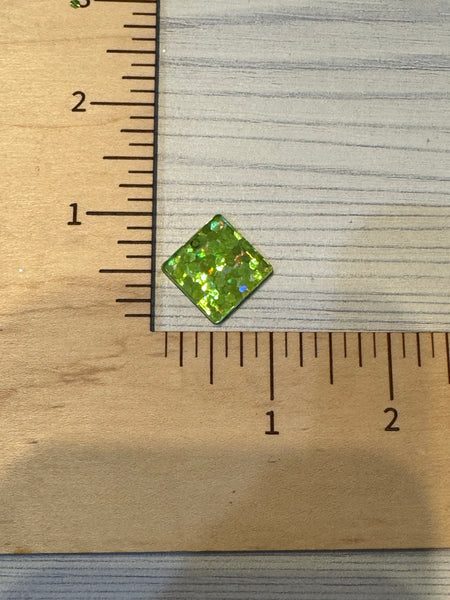 Lime Green Holographic Hex Glitter Acrylic