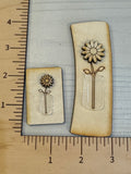 Flower In Vase layered Wood Blank and Hair claw Clip