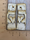 Polar Bear 2 layer Claw Clip and earring