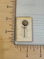 Flower In Vase layered Wood Blank and Hair claw Clip