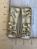 Beach Please 2 layer Claw Clip and earring