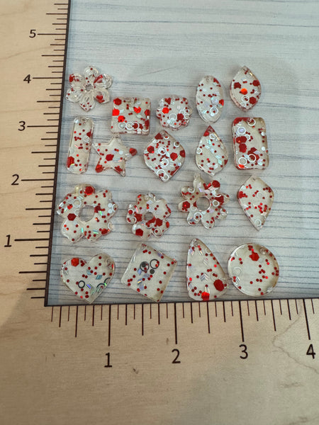 Red and Silver Spangle Acrylic