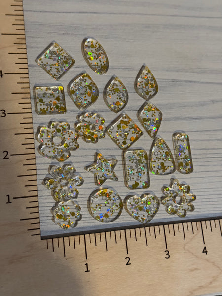 Gold and Silver Spangle Acrylic