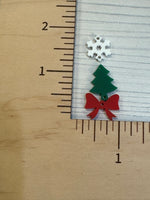 Triple snowflake, tree, bow