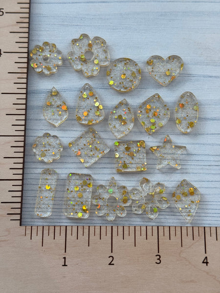 Holographic Gold Hexy Glitter Acrylic