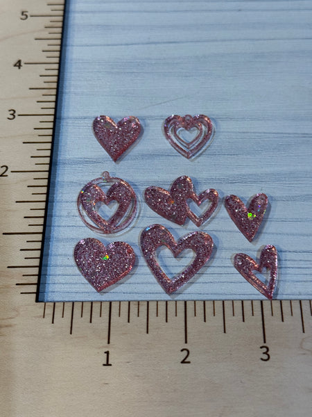 Valentine hearts - pink heart glitter