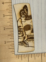 Skull Rose Butterfly Claw Clip