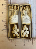 Iced Coffee 2 layer Claw Clip and earring