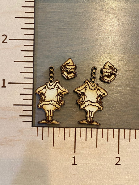 Grinch 2 piece earring jacket