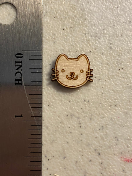 Stud - Cat Face Wood Blank