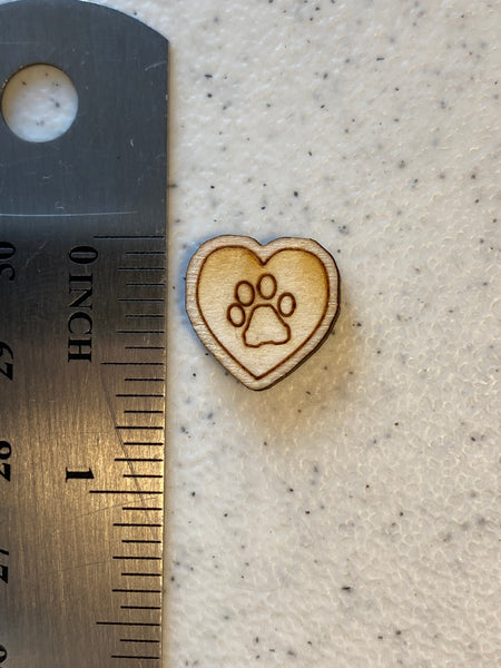 Stud - Pawprint Heart