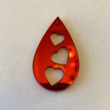 Teardrop Triple Hearts Wood Blank