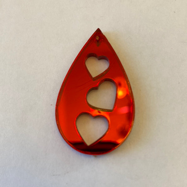 Teardrop Triple Hearts Wood Blank