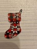 Red Buffalo plaid with snowflakes Acrylic