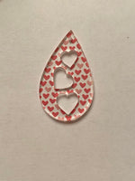 Teardrop Triple Hearts Wood Blank