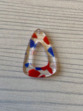 Red white and blue terrazzo acrylic