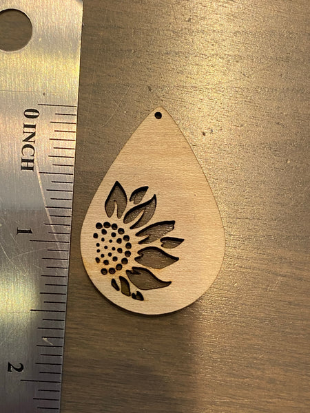 Sunflower Teardrop Wood Blank