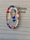Red white and blue terrazzo acrylic
