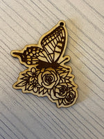 Butterfly with flower Wood Blank