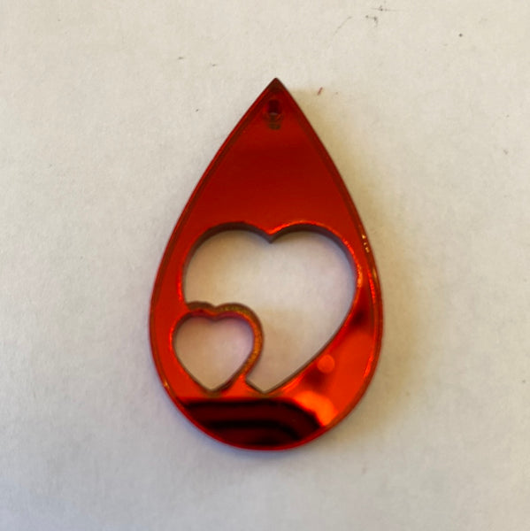 Teardrop Double Hearts Wood Blank