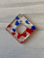 Red white and blue terrazzo acrylic