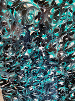 Black and Teal Swirls Acrylic