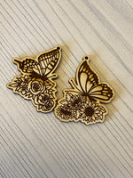 Butterfly with flower Wood Blank