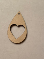 Teardrop Single Hearts Wood Blank