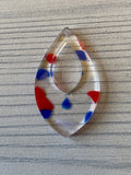 Red white and blue terrazzo acrylic