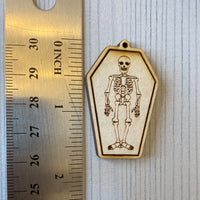 Skeleton in Coffin Dangle Blank