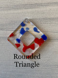 Red white and blue terrazzo acrylic