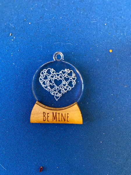 Be Mine Snow Globe acrylic blank