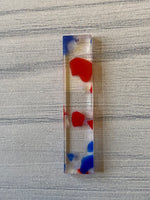 Red white and blue terrazzo acrylic
