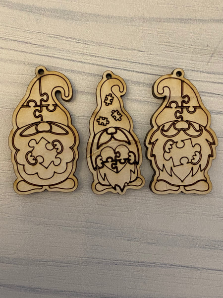 Gnome - autism puzzle  Wood Blank