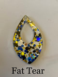 Blue/gold Polka Dots acrylic