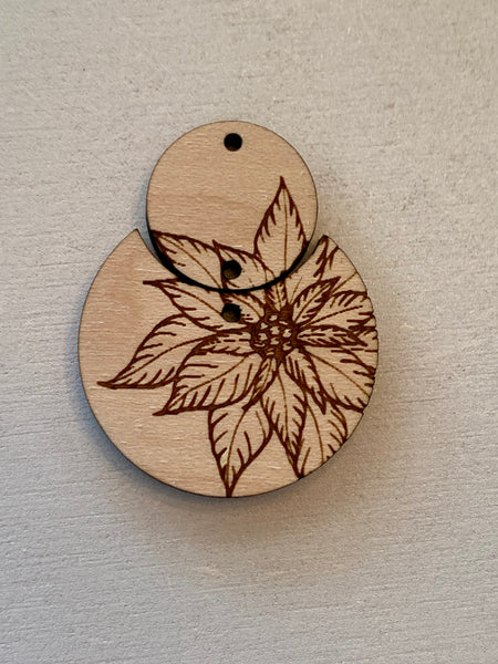 Poinsettia 2 pc Wood Blank