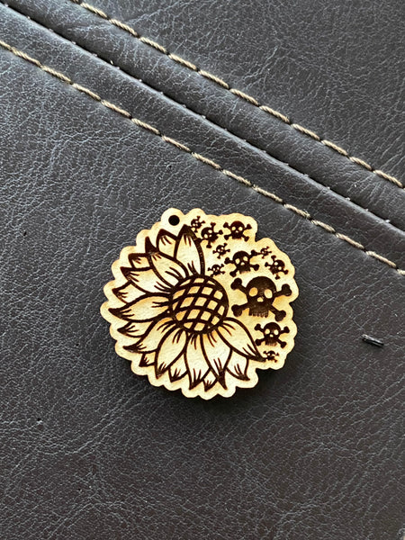 Sunflower skull Wood Blank