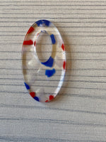Red white and blue terrazzo acrylic