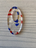 Red white and blue terrazzo acrylic