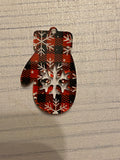 Red Buffalo plaid with snowflakes Acrylic