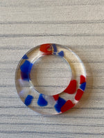Red white and blue terrazzo acrylic