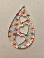 Teardrop Triple Hearts Wood Blank